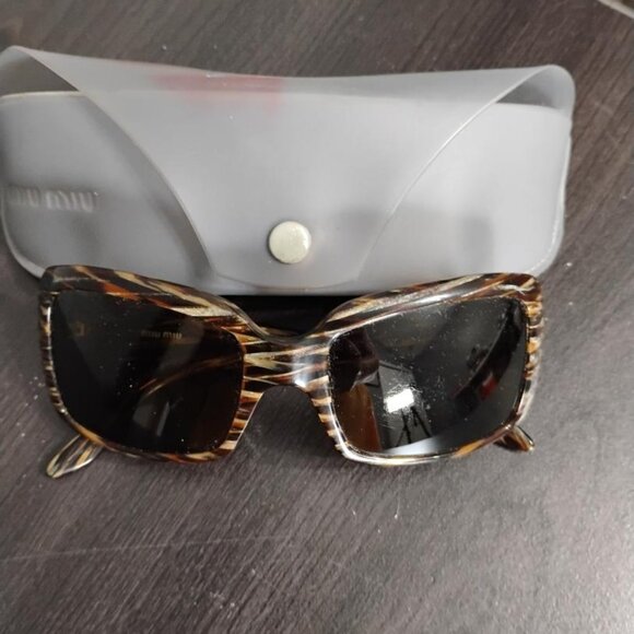 Miu Miu  Big Logo Rhinestone Square Oversized Sunglasses - Picture 5 of 7